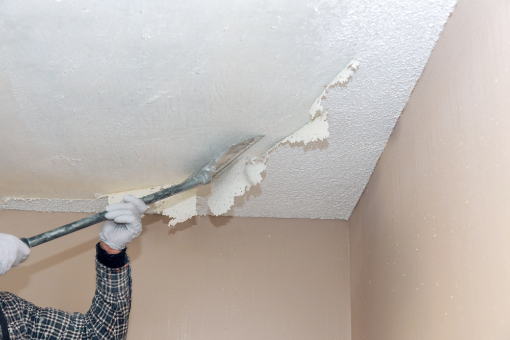 Remove Popcorn Ceilings and Flatten Stucco Ceilings